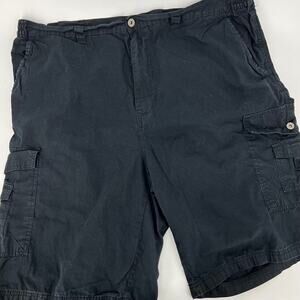 King Size Mens Size 2XL BIG Cargo Shorts Black Cotton 44T Elastic Waist